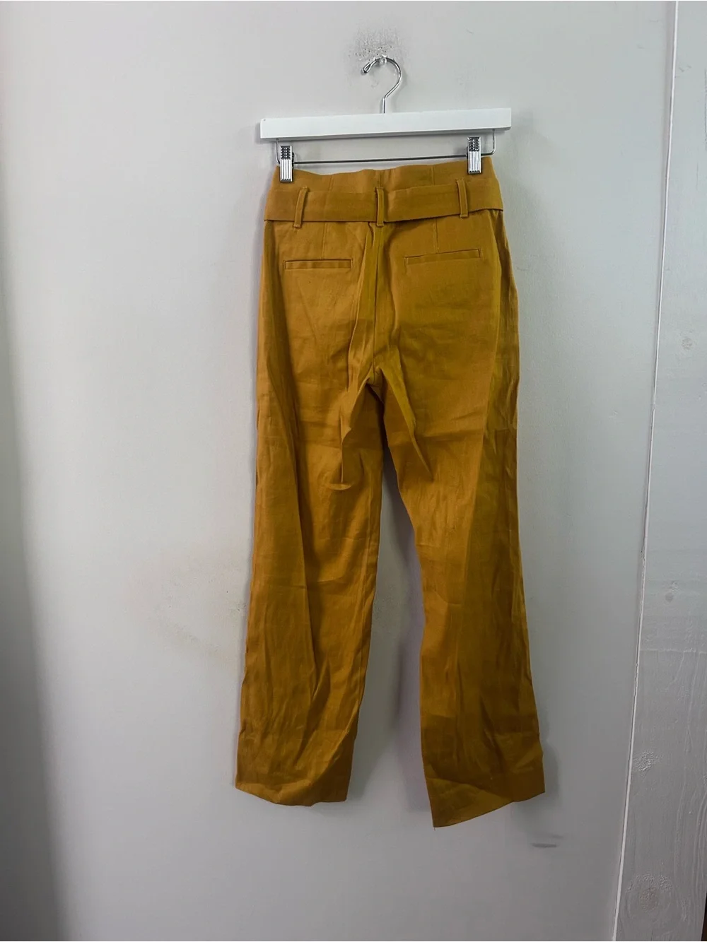 Banana republic dark yellow linen cotton blend pants 00 petite‎